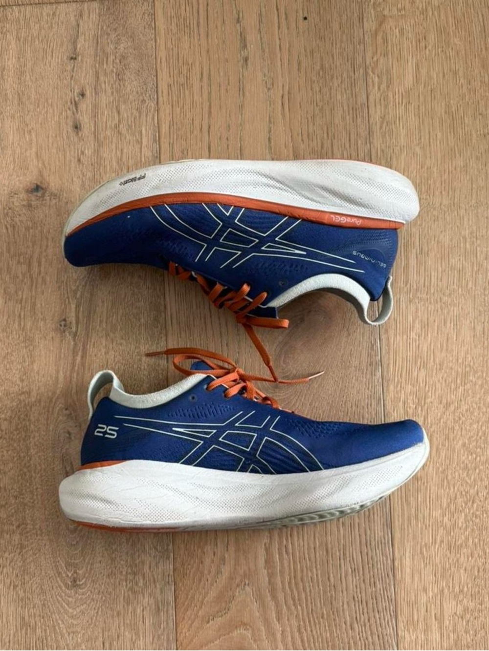Asics Blue and Orange Men's Athletic Running Shoes